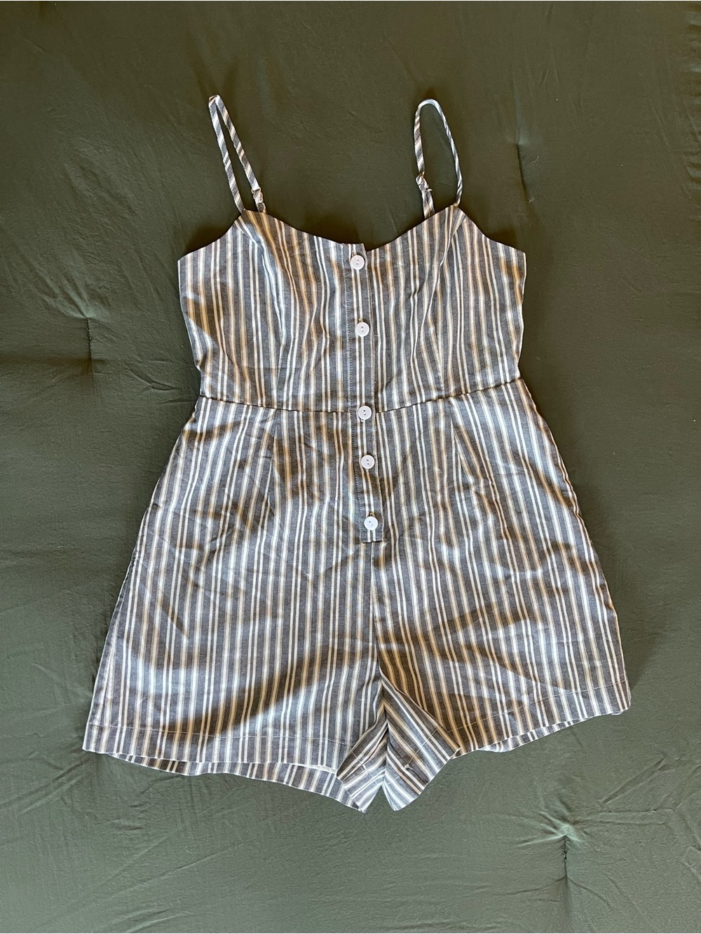 Petal & Pup Blue and White Striped Button Romper